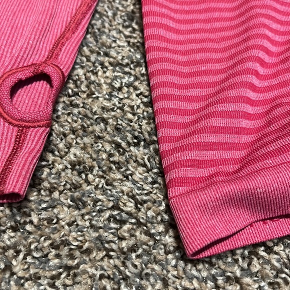 Lululemon swiftly long sleeve red & pink stripe - Picture 2 of 4